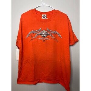 Harley Davidson Tampa Florida T-Shirt Men’s XL Orange Short Sleeve